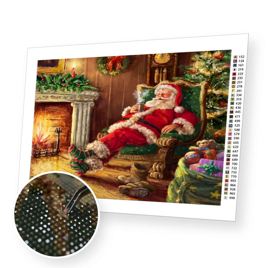 Santa relax after Christmas - Diamond Painting Kit