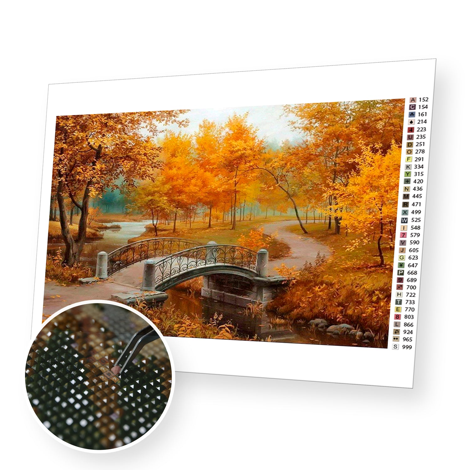 Autumn Scenic Bridge - Diamond Painting Kit - [Diamond Painting Kit]