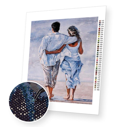 Couple on the Beach - Diamond Painting Kit - [Diamond Painting Kit]