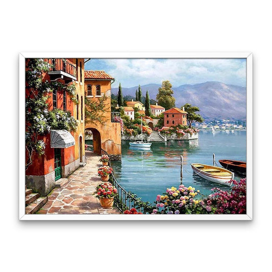 Houses by the River - Diamond Painting Kit