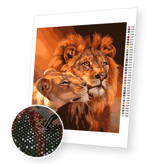Lion and Tiger - Diamond Painting Kit - [Diamond Painting Kit]