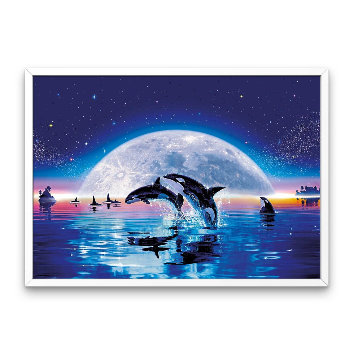 Night Sky and Dolphins - Diamond Painting Kit