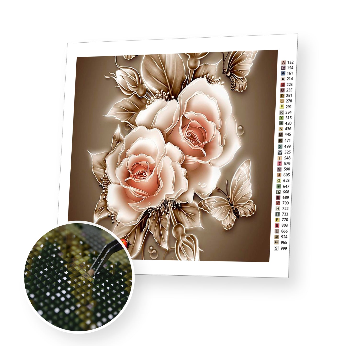 Sepia Rose - Diamond Painting Kit - [Diamond Painting Kit]