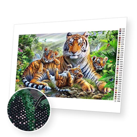 Tigers Family - Diamond Painting Kit - [Diamond Painting Kit]