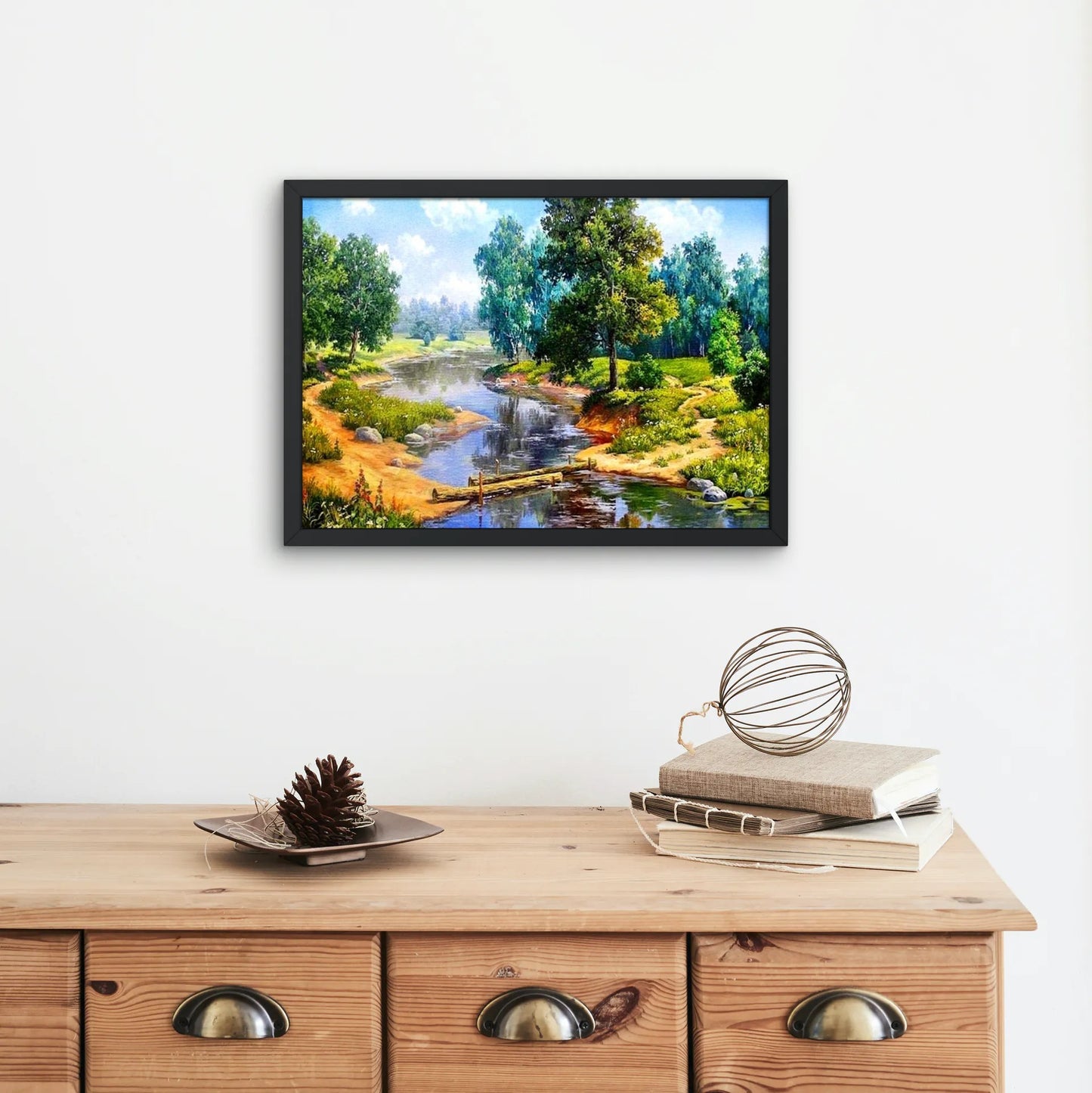 Trees and River - Diamond Painting Kit