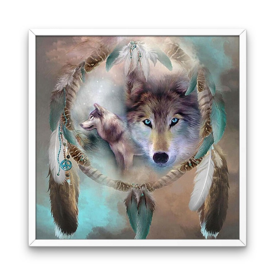 Crystal Diamond Painting Table Ornaments Dreamcatcher Wolf 5D DIY Diamond  Art Table Decorations Special Shaped Gem Embroidery By Number Kit Arts