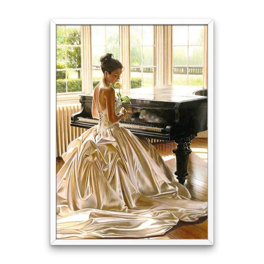 Woman Playing the Piano - Diamond Painting Kit
