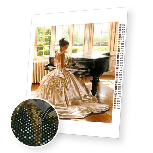 Woman Playing the Piano - Diamond Painting Kit - [Diamond Painting Kit]